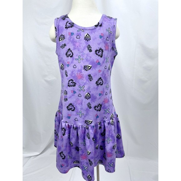 Disney Other - Descendants 3 D3 Girl SMALL 6-6x Purple Sleeveless Dress Evie Mal Uma‎